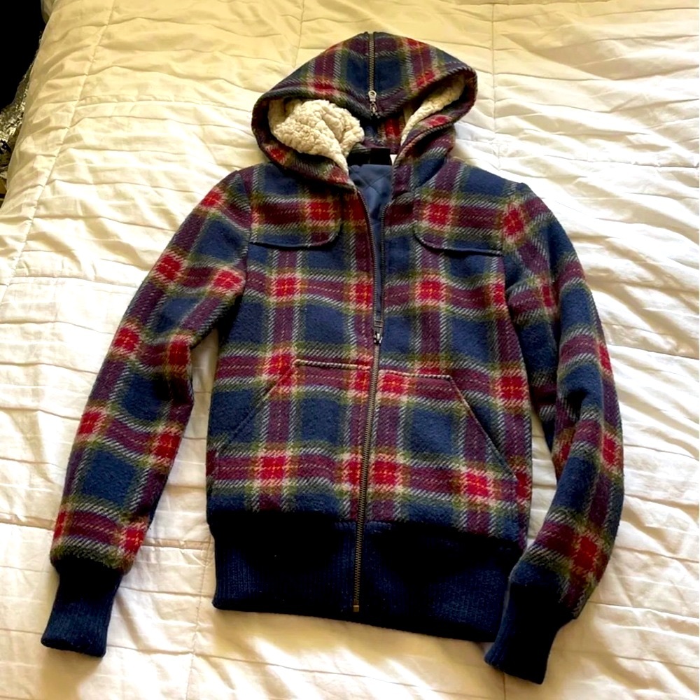 BDG Wool Zippered Hooded Jacket